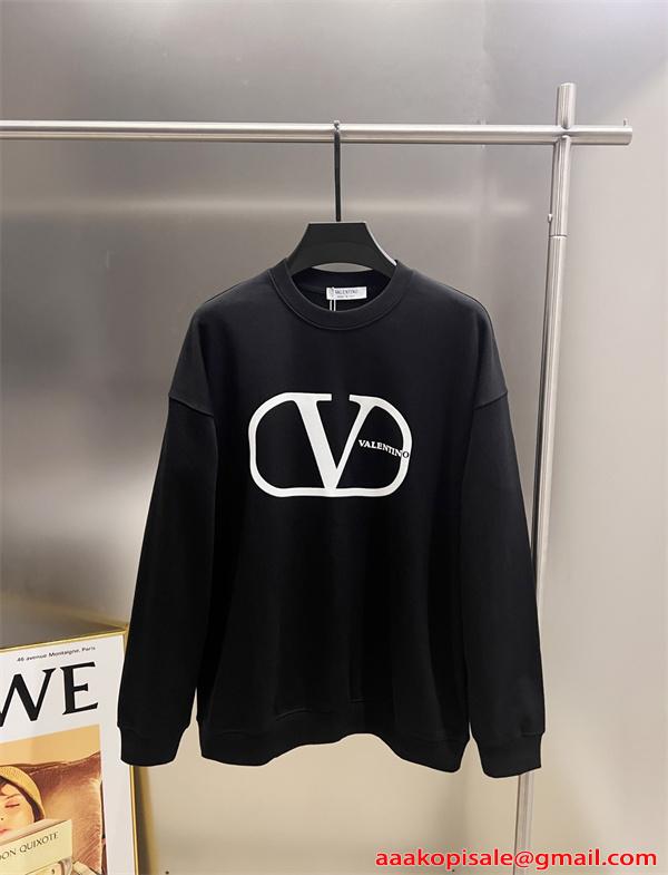 洗練 プリント トレーナー 柔軟裏毛  プレミアム VALENTINO ヴァレンティノ コピー