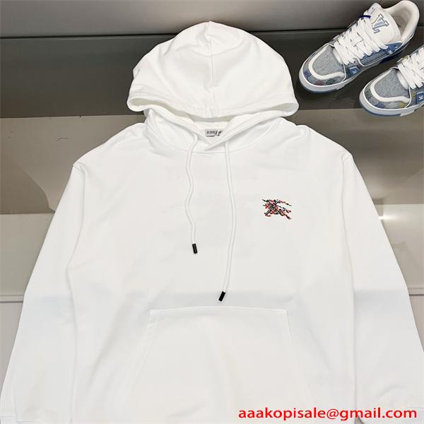 2026新作 上品 刺繍 BURBERRY バーバリー コピー パーカー 柔軟裏毛 ゆったり