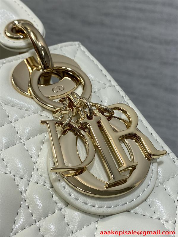 ins人気♥Classic Lady♥DIORディオールハンドバッグコピー2026トレンドホワイト色上品