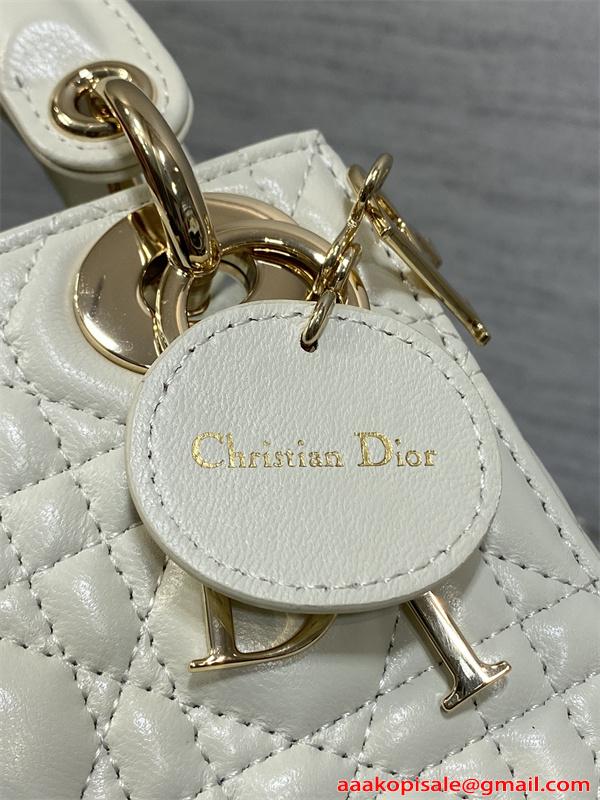ins人気♥Classic Lady♥DIORディオールハンドバッグコピー2026トレンドホワイト色上品
