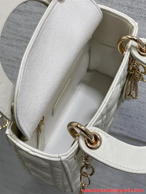 ins人気♥Classic Lady♥DIORディオールハンドバッグコピー2026トレンドホワイト色上品