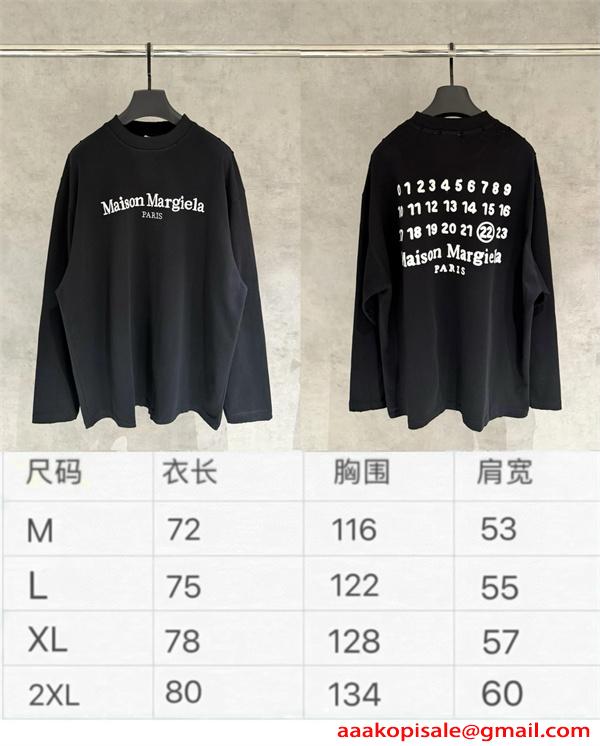 Maison Margiela メゾン マルジェラ コピー 上質素材 刺繍 長袖Tシャツ 軽量設計 シンプル 定番人気