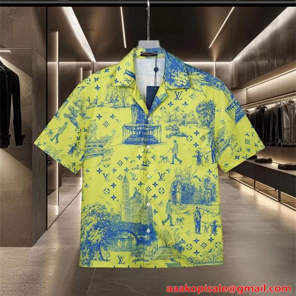 LOUIS VUITTON ルイヴィトン コピー 存在感抜群 プリント 半袖シャツ 軽量 通気性 2026春新作