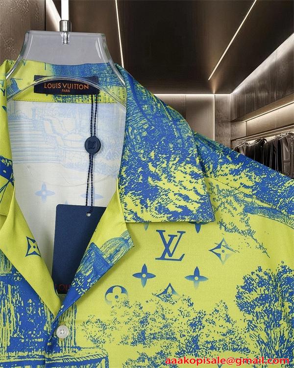 LOUIS VUITTON ルイヴィトン コピー 存在感抜群 プリント 半袖シャツ 軽量 通気性 2026春新作
