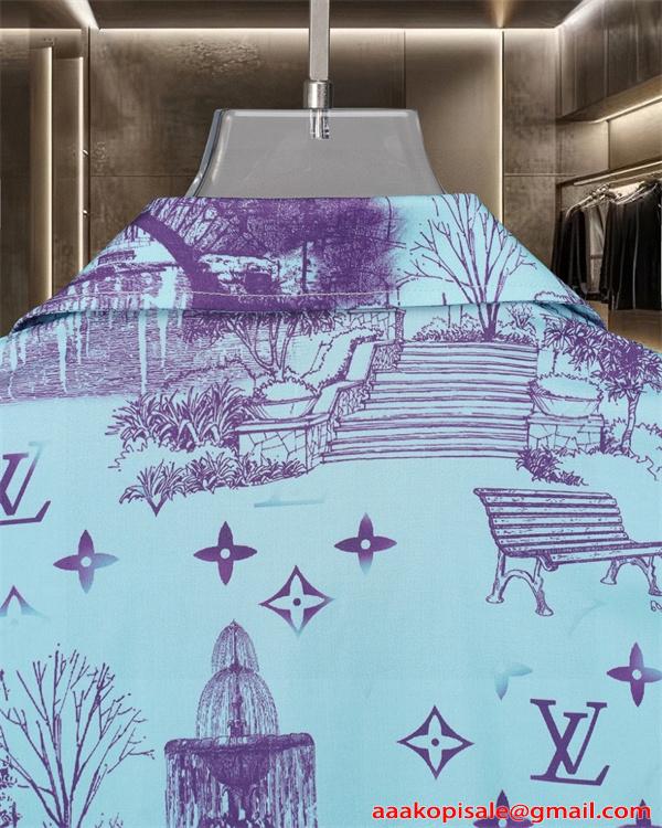 半袖シャツ 爽やか 配色美 シルエット綺麗 トレンド感 LOUIS VUITTON ルイヴィトン スーパーコピー