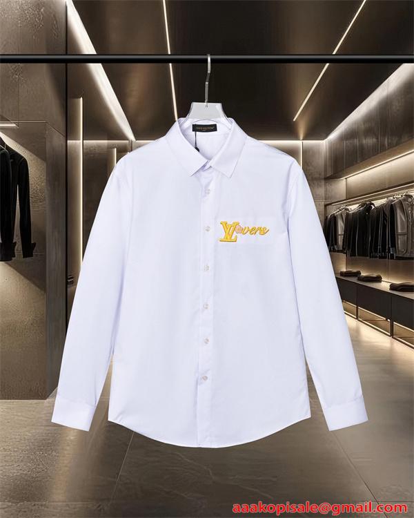 刺繍 長袖シャツ 上質生地 スマートライン 秋冬注目 LOUIS VUITTON ルイヴィトン スーパーコピー
