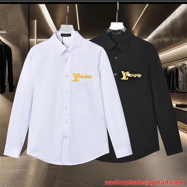 刺繍 長袖シャツ 上質生地 スマートライン 秋冬注目 LOUIS VUITTON ルイヴィトン スーパーコピー