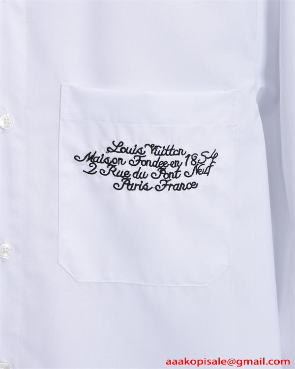 LOUIS VUITTON ルイヴィトン コピー 刺繍 ポケット付き 長袖シャツ 快適 大人カジュアル