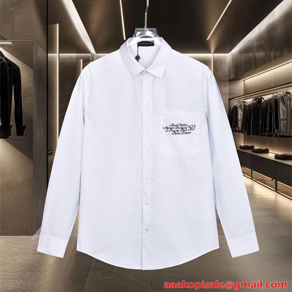 LOUIS VUITTON ルイヴィトン コピー 刺繍 ポケット付き 長袖シャツ 快適 大人カジュアル