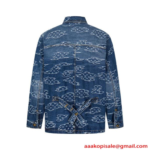 デニムジャケット 春秋 厚手 丈夫 ストリート 韓国風 人気 LOUIS VUITTON ルイヴィトン コピー