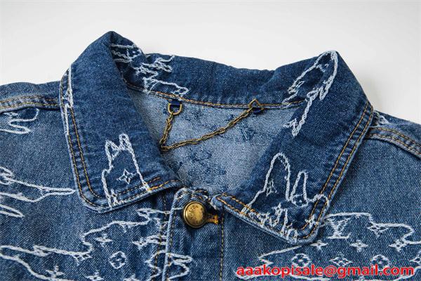 デニムジャケット 春秋 厚手 丈夫 ストリート 韓国風 人気 LOUIS VUITTON ルイヴィトン コピー