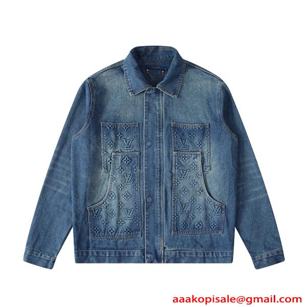 LOUIS VUITTON ルイヴィトン コピー メンズ デニムジャケット 春秋 ゆったり カジュアル 大きいサイズ