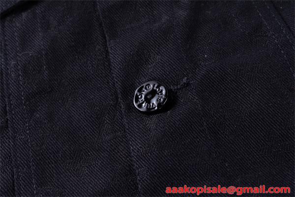 メンズ LOUIS VUITTON ルイヴィトン コピー デニムジャケット ブラック 秋 春 カジュアル シンプル