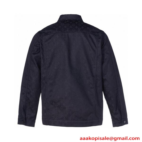 メンズ LOUIS VUITTON ルイヴィトン コピー デニムジャケット ブラック 秋 春 カジュアル シンプル