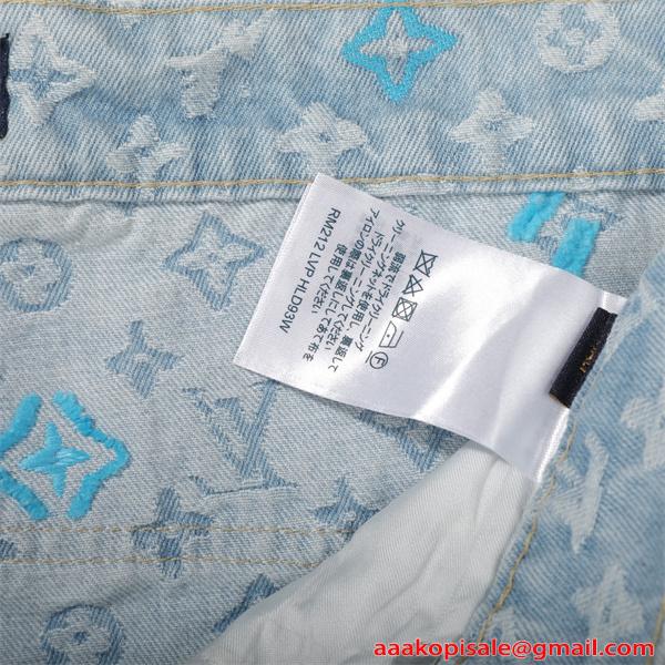 LOUIS VUITTON ルイヴィトン コピー デニムパンツ 春夏 ワイドジーンズ おしゃれ ゆったり