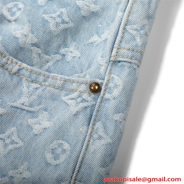 LOUIS VUITTON ルイヴィトン コピー デニムパンツ 春夏 ワイドジーンズ おしゃれ ゆったり