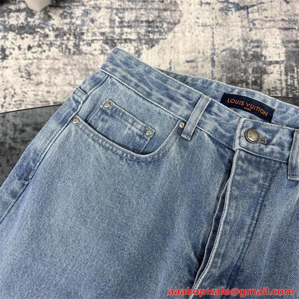 LOUIS VUITTON ルイヴィトン コピー デニムパンツ 春秋 ワイドジーンズ ゆったり 大きいサイズ