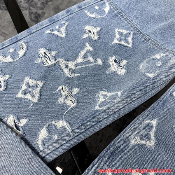 LOUIS VUITTON ルイヴィトン コピー デニムパンツ 春秋 ワイドジーンズ ゆったり 大きいサイズ