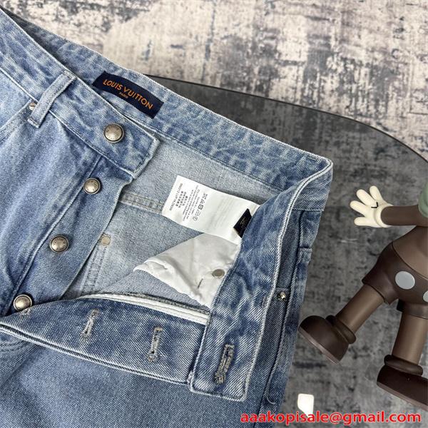 LOUIS VUITTON ルイヴィトン コピー デニムパンツ 春秋 ワイドジーンズ ゆったり 大きいサイズ