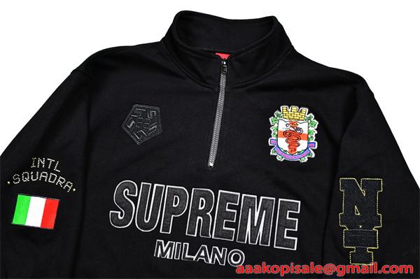 メンズ ハーフジップ スウェット 秋冬 すっきり印象 カジュアル SUPREME シュプリーム コピー