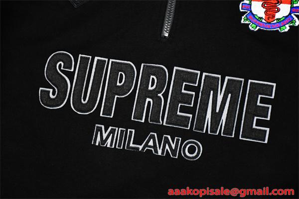 メンズ ハーフジップ スウェット 秋冬 すっきり印象 カジュアル SUPREME シュプリーム コピー