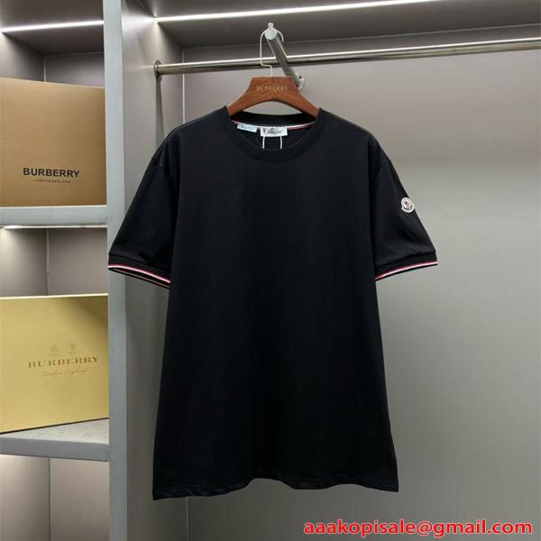 Tシャツ 半袖 クルーネック 滑らか素材 春夏 シンプル MONCLER モンクレール コピー