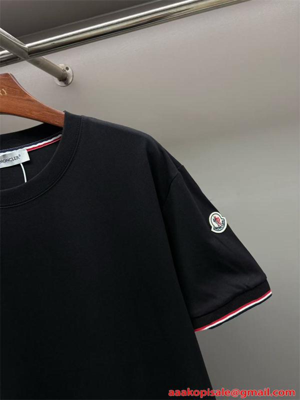 Tシャツ 半袖 クルーネック 滑らか素材 春夏 シンプル MONCLER モンクレール コピー