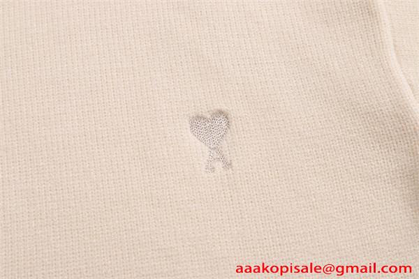 メンズ ニット セーター 無地 上品　秋冬新作 暖か快適 AMI PARIS アミ パリス スーパーコピー
