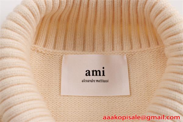 メンズ ニット セーター 無地 上品　秋冬新作 暖か快適 AMI PARIS アミ パリス スーパーコピー