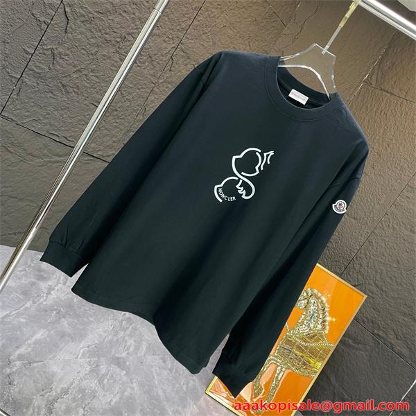 長袖Tシャツ MONCLER モンクレール 偽物 プリント カジュアル 個性派デザイン 人気新作