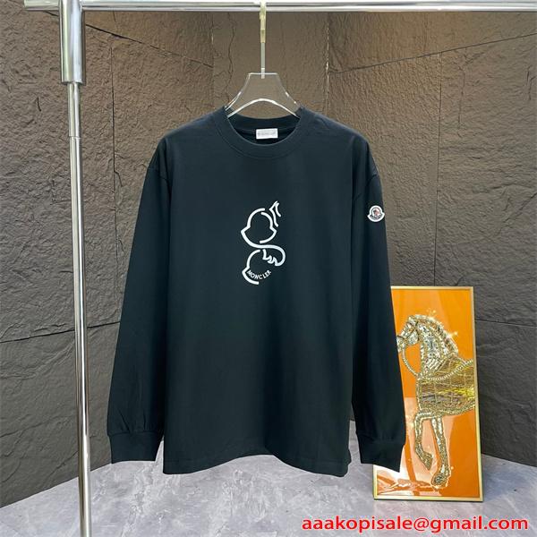 長袖Tシャツ MONCLER モンクレール 偽物 プリント カジュアル 個性派デザイン 人気新作