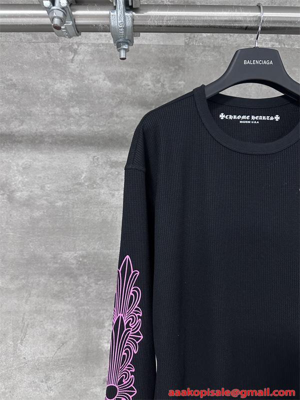 CHROME HEARTS クロムハーツ コピー 人気爆発 長袖Tシャツ プリント ストリート映え 2026新作