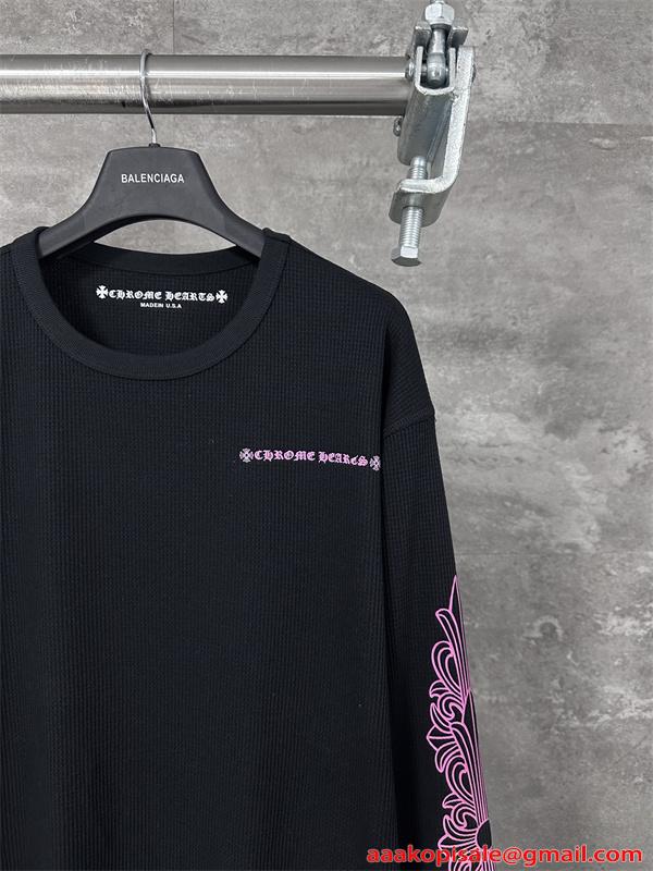 CHROME HEARTS クロムハーツ コピー 人気爆発 長袖Tシャツ プリント ストリート映え 2026新作