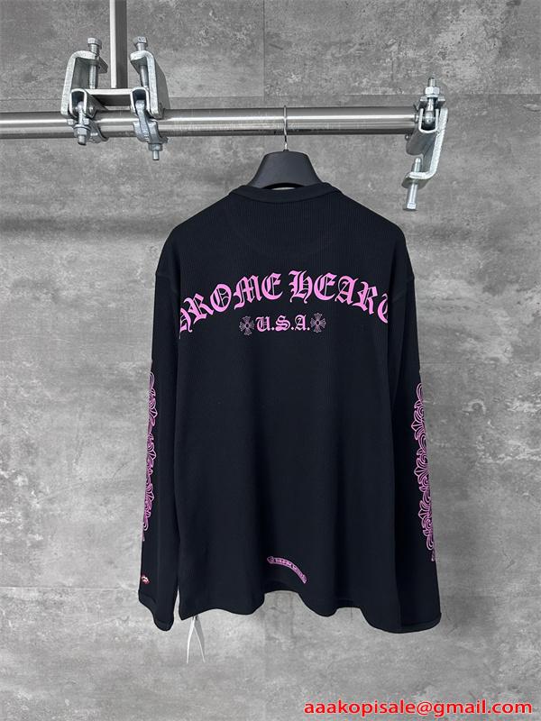CHROME HEARTS クロムハーツ コピー 人気爆発 長袖Tシャツ プリント ストリート映え 2026新作