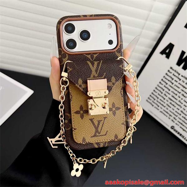 IPHONE17 ケース LOUIS VUITTON ルイヴィトン 偽物 ベルトモチーフ カード収納付  上品モデル