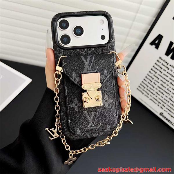IPHONE17 ケース LOUIS VUITTON ルイヴィトン 偽物 ベルトモチーフ カード収納付  上品モデル