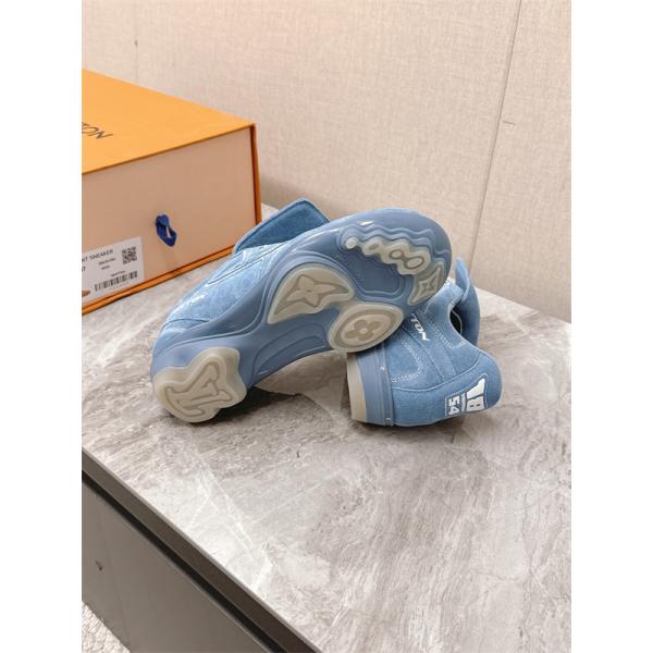 LV最新Footprintシリーズルイヴィトンスニーカーコピー★2026人気履き心地ブルー色ユニセックス