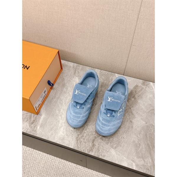 LV最新Footprintシリーズルイヴィトンスニーカーコピー★2026人気履き心地ブルー色ユニセックス