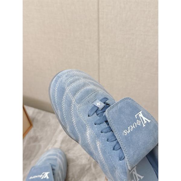 LV最新Footprintシリーズルイヴィトンスニーカーコピー★2026人気履き心地ブルー色ユニセックス