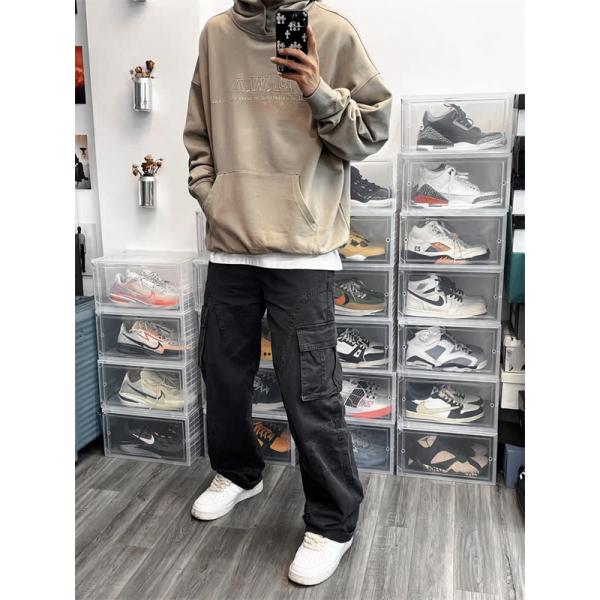 人気急上昇 ストリート系 ブラック STONE ISLAND ストーンアイランド コピー カーゴパンツ