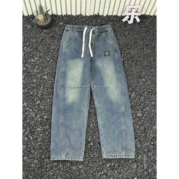 着心地重視 デニムイージーパンツ ストレート 抜け感 STONE ISLAND ストーンアイランド コピー