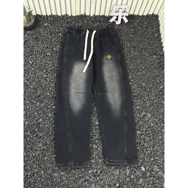 着心地重視 デニムイージーパンツ ストレート 抜け感 STONE ISLAND ストーンアイランド コピー