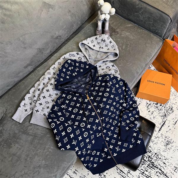 視線惹き付け 総柄 ジップパーカー 存在感 上品 LOUIS VUITTON ルイヴィトン コピー