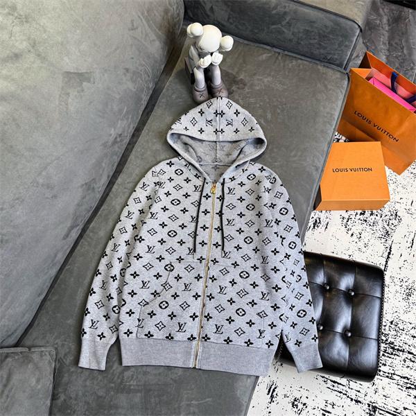 視線惹き付け 総柄 ジップパーカー 存在感 上品 LOUIS VUITTON ルイヴィトン コピー
