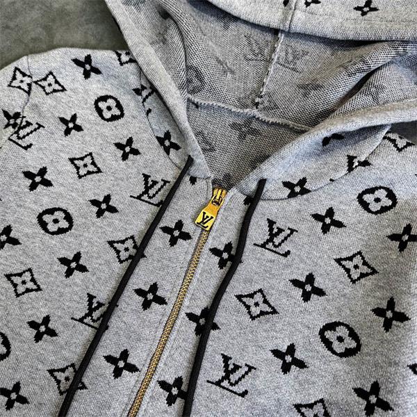 視線惹き付け 総柄 ジップパーカー 存在感 上品 LOUIS VUITTON ルイヴィトン コピー