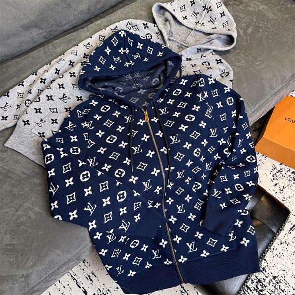 視線惹き付け 総柄 ジップパーカー 存在感 上品 LOUIS VUITTON ルイヴィトン コピー