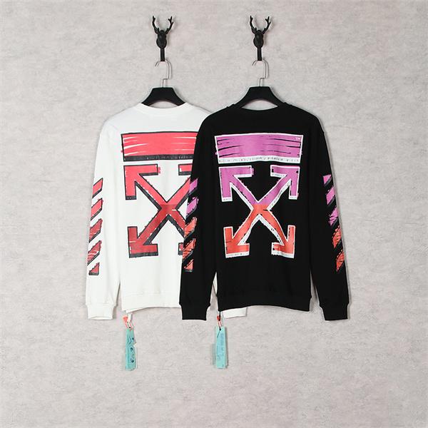 トレンド注目  バックプリント スウェット モード系 ストリート Off-White オフホワイト コピー