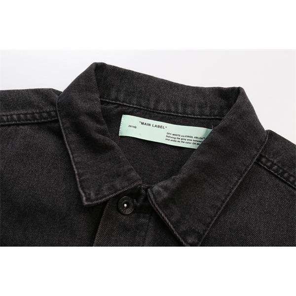 ヴィンテージ 合わせやすい ブラック デニム ジャケット 定番 Off-White オフホワイト コピー