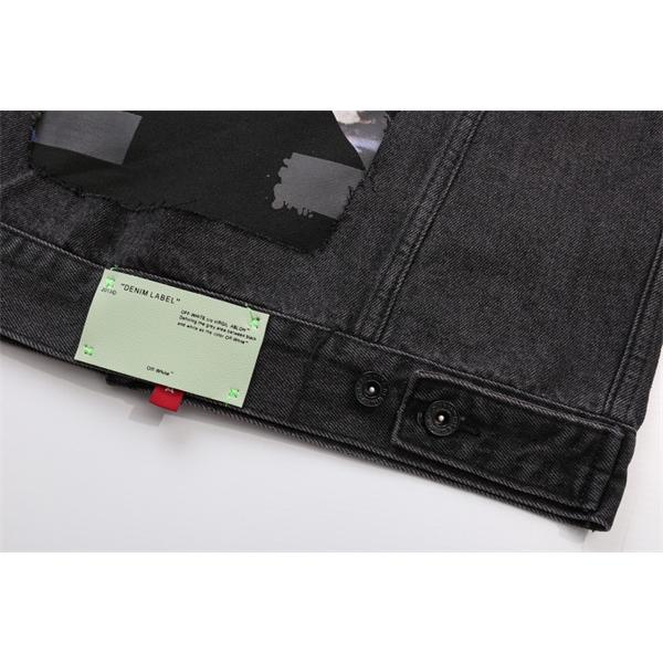 ヴィンテージ 合わせやすい ブラック デニム ジャケット 定番 Off-White オフホワイト コピー