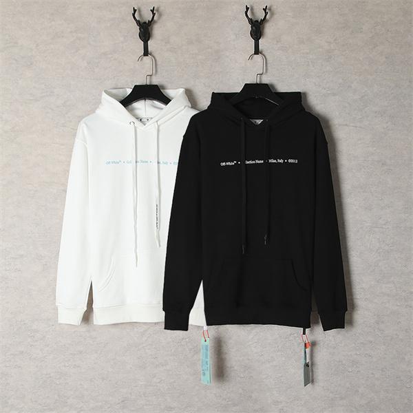 Off-White オフホワイト コピー アート感際立つ ハンドドロー風 クロス バックプリント パーカー 